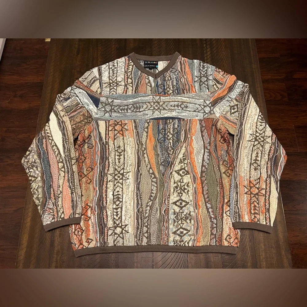 Rare Vintage 2000s 100% Authentic Coogi Sweater Beautiful Color Combo Sz M (NWT)